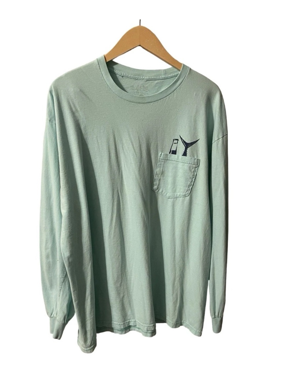 Salt Life On Salt Time Long Sleeve Pocket Tee Mint Green Men’s XL
